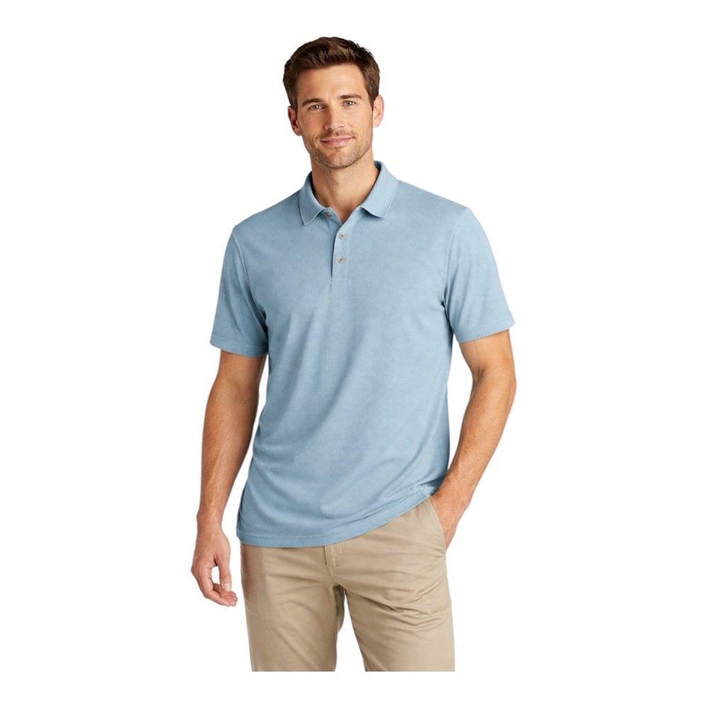 NWT Sunday Joe Polo Shirt Mens L Blue Pre Shrunk Button Up Malibu CA Classic